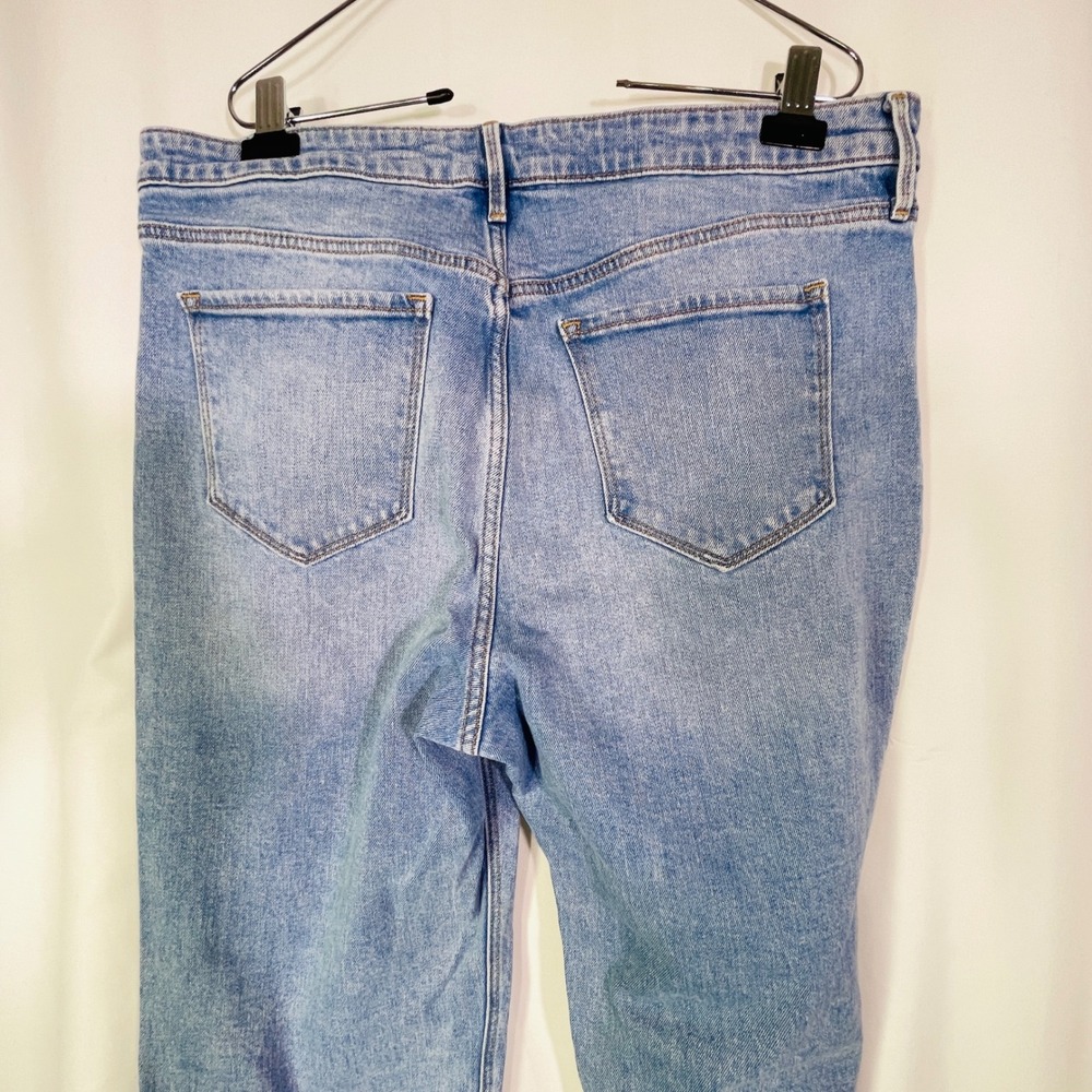 Old Navy Wide-Leg Jeans Women's 16 Extra High-Waisted Ankle Short Light Blue - Picture 4 of 9